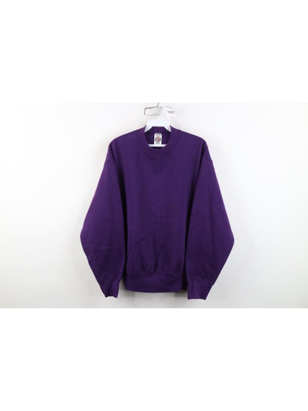 Vintage 90s Blank Crewneck Sweatshirt Womens Size Medium Purple Faded USA Made